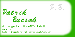 patrik bucsak business card